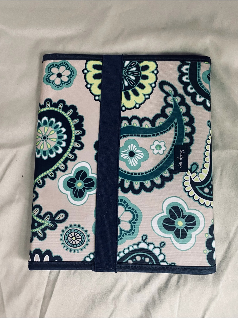 thirty-one Paisley Floral Tablet Sleeve in Navy, Teal, Lime
